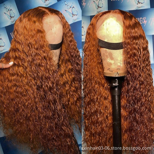 28 30 Inch Colored Curly Ginger Orange Deep Wave Lace Front Human Hair Wigs Brazilian Deep Curly Preplucked Lace Frontal Wigs